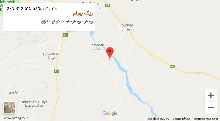 روستای ریگ بهرام بر روی نقشه
