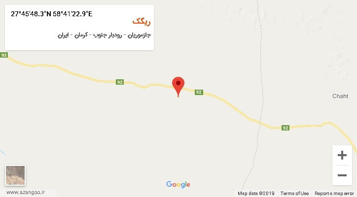روستای ریگک بر روی نقشه