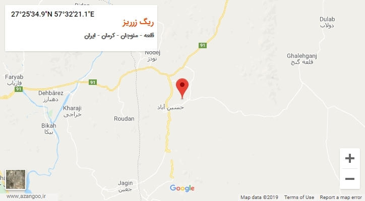 روستای ریگ زرریز بر روی نقشه