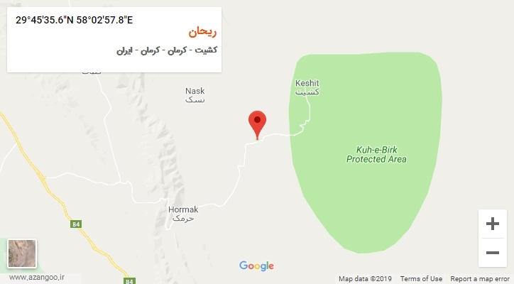 روستای ریحان بر روی نقشه