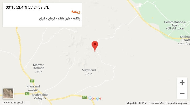 روستای ریسه بر روی نقشه