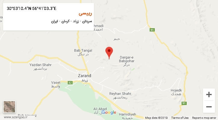 روستای رییسی بر روی نقشه