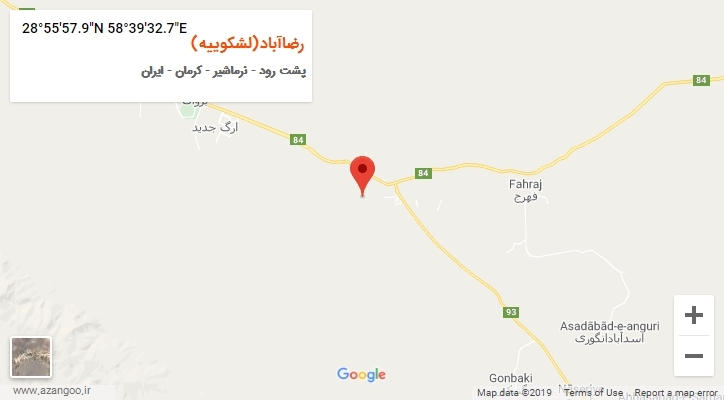 روستای رضاآباد(لشکوییه) بر روی نقشه