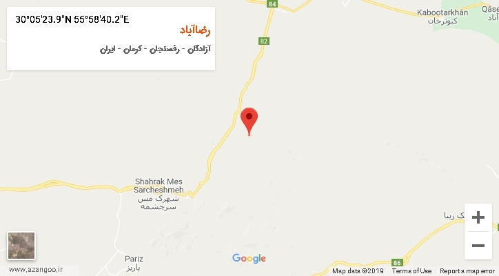 روستای رضاآباد بر روی نقشه