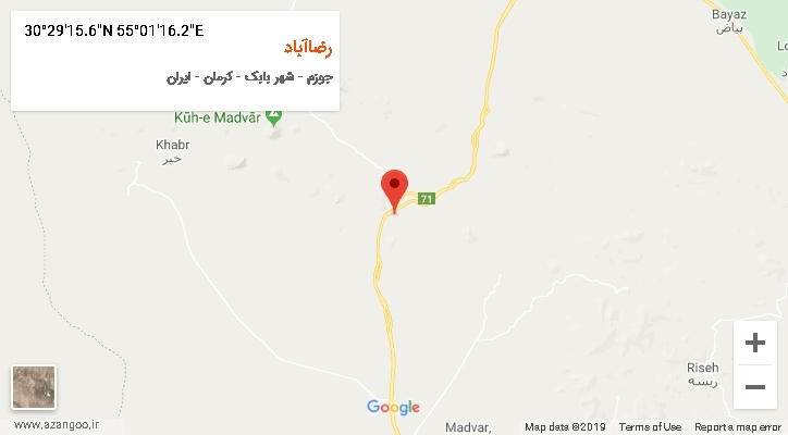 روستای رضاآباد بر روی نقشه