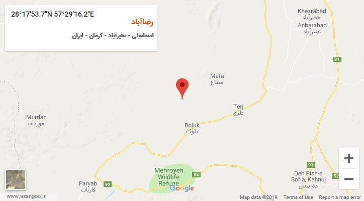 روستای رضاآباد بر روی نقشه
