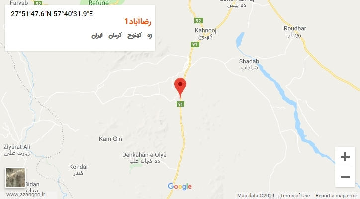 روستای رضاآباد1 بر روی نقشه