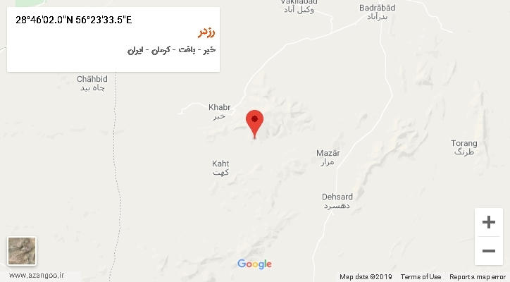 روستای رزدر بر روی نقشه
