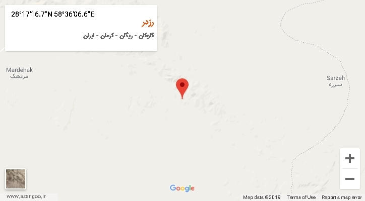 روستای رزدر بر روی نقشه