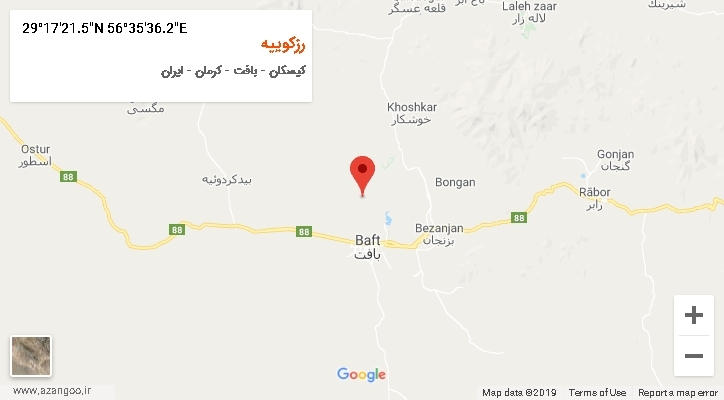 روستای رزکوییه بر روی نقشه