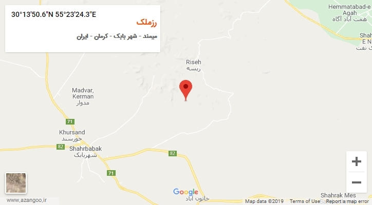 روستای رزملک بر روی نقشه