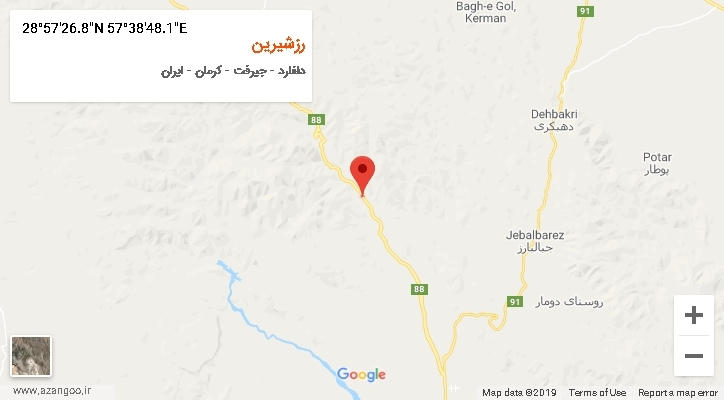 روستای رزشیرین بر روی نقشه