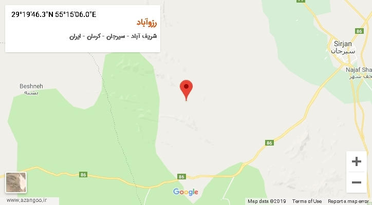 روستای رزوآباد بر روی نقشه