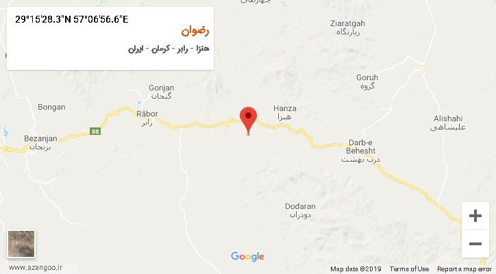 روستای رضوان بر روی نقشه