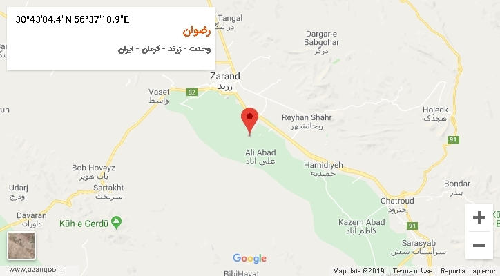 روستای رضوان بر روی نقشه