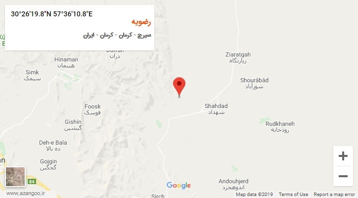 روستای رضویه بر روی نقشه
