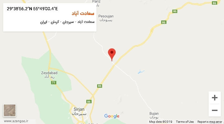 روستای سعادت آباد بر روی نقشه