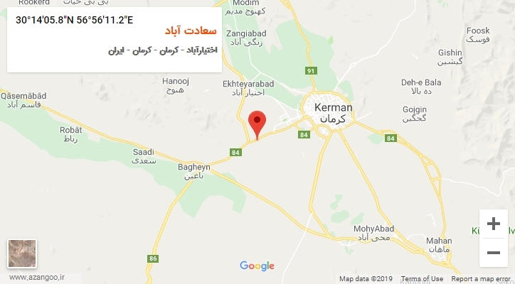 روستای سعادت آباد بر روی نقشه