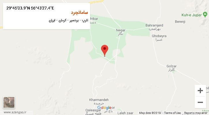 روستای سامانجرد بر روی نقشه