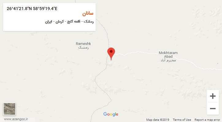 روستای سانان بر روی نقشه
