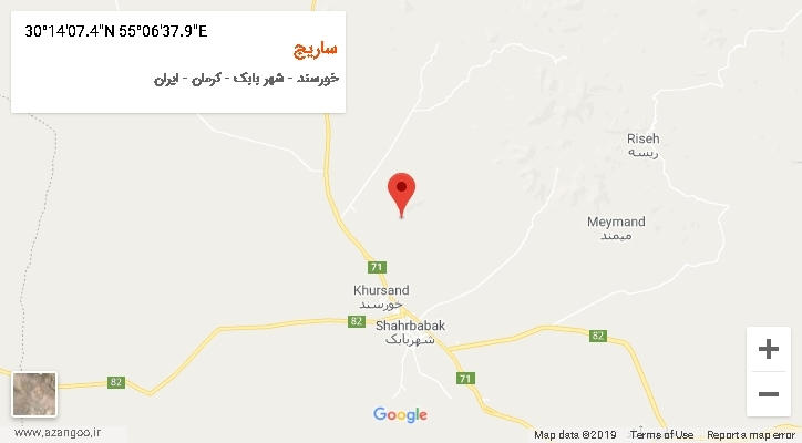 روستای ساریج بر روی نقشه