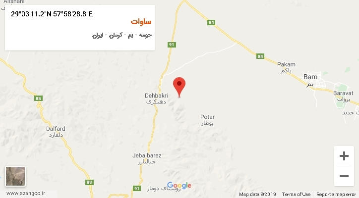 روستای ساوات بر روی نقشه