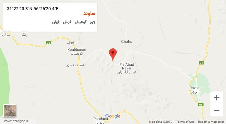 روستای ساوند بر روی نقشه