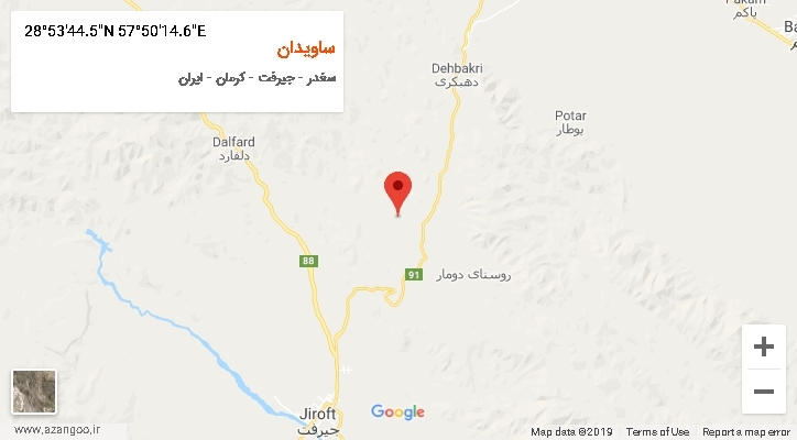 روستای ساویدان بر روی نقشه