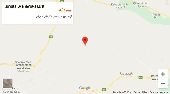 روستای سعیدآباد بر روی نقشه
