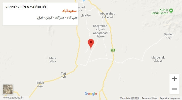 روستای سعیدآباد بر روی نقشه