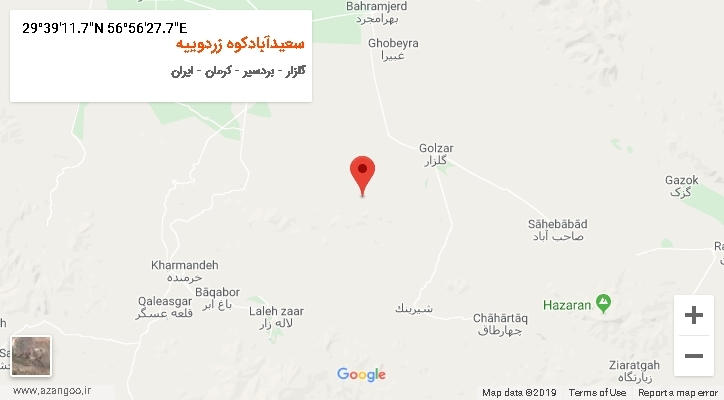 روستای سعیدآبادکوه زردوییه بر روی نقشه