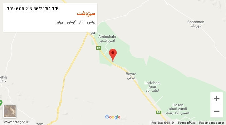 روستای سبزدشت بر روی نقشه