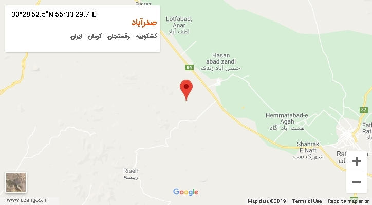 روستای صدرآباد بر روی نقشه