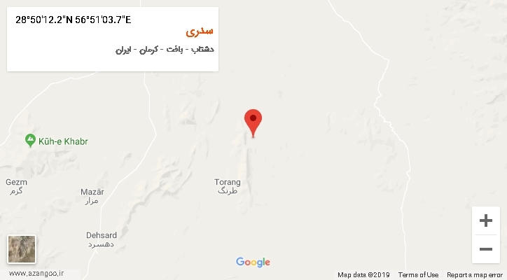 روستای سدری بر روی نقشه