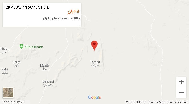 روستای شادیان بر روی نقشه