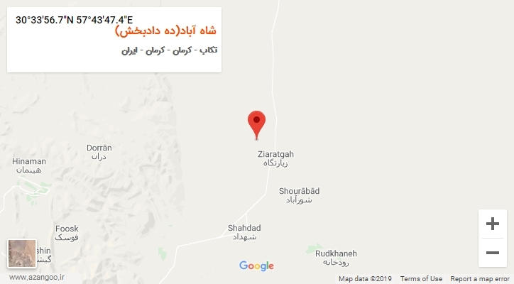 روستای شاه آباد(ده دادبخش) بر روی نقشه