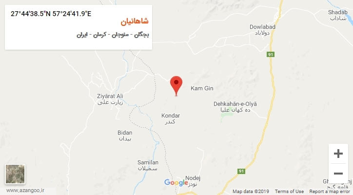 روستای شاهانیان بر روی نقشه