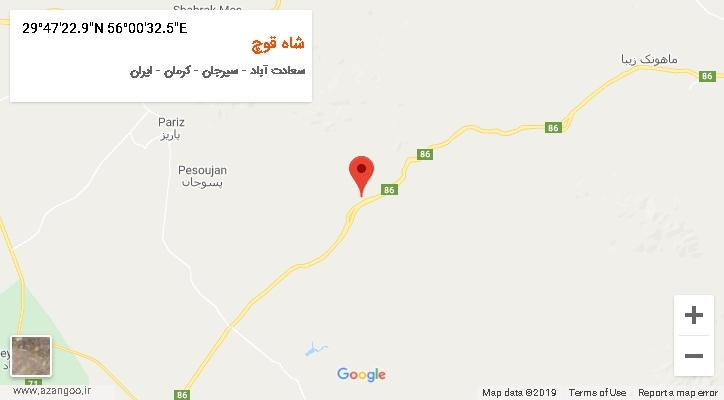 روستای شاه قوچ بر روی نقشه