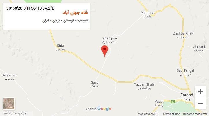 روستای شاه جهان آباد بر روی نقشه
