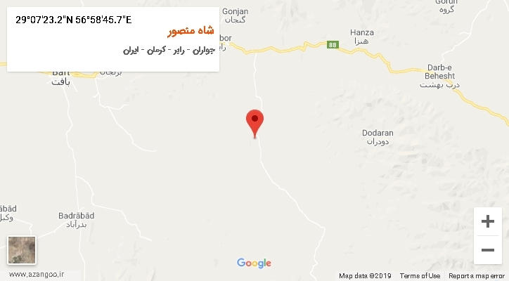 روستای شاه منصور بر روی نقشه