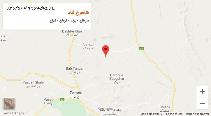 روستای شاهرخ آباد بر روی نقشه