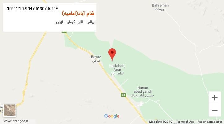 روستای شام آباد(امامیه) بر روی نقشه