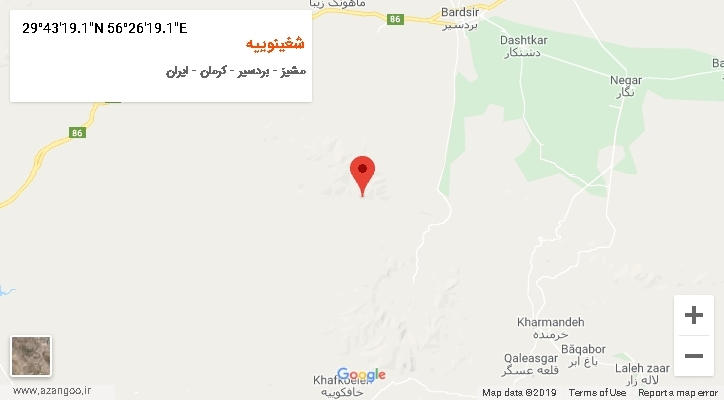 روستای شغینوییه بر روی نقشه