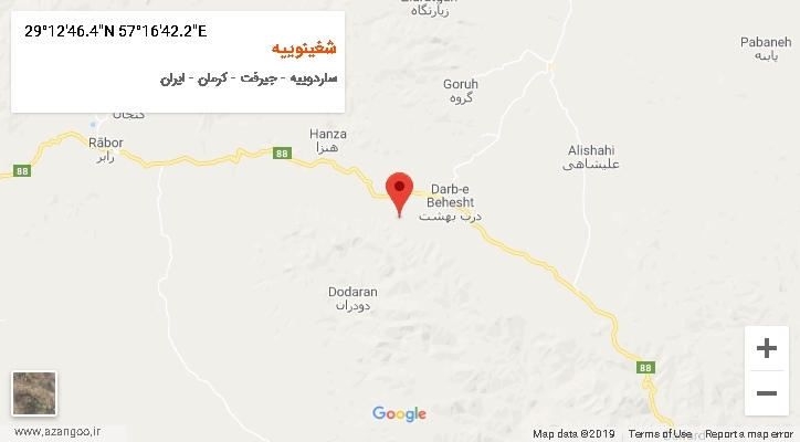 روستای شغینوییه بر روی نقشه