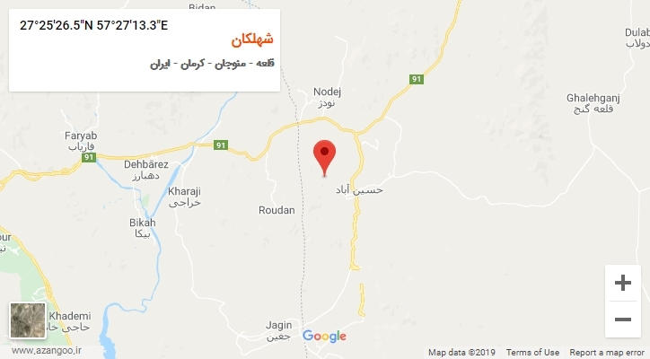 روستای شهلکان بر روی نقشه