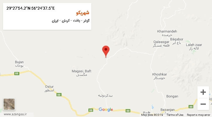 روستای شهربکو بر روی نقشه