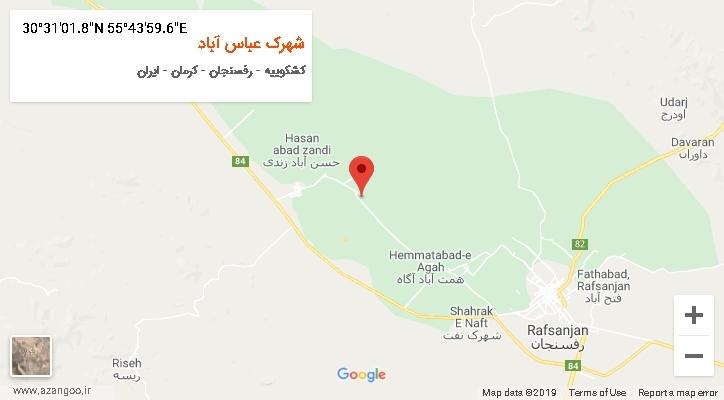 روستای شهرک عباس آباد بر روی نقشه