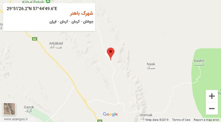 روستای شهرک باهنر بر روی نقشه