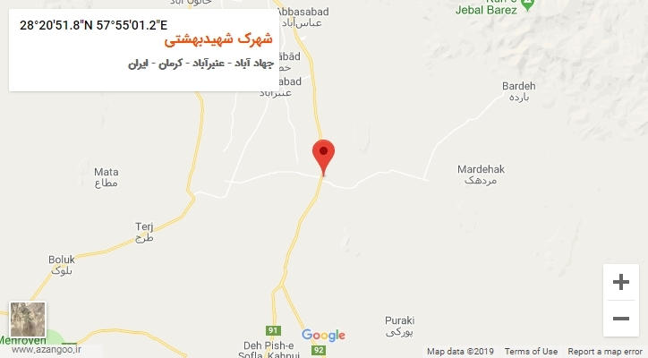 روستای شهرک شهیدبهشتی بر روی نقشه