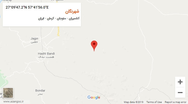 روستای شهرنگان بر روی نقشه